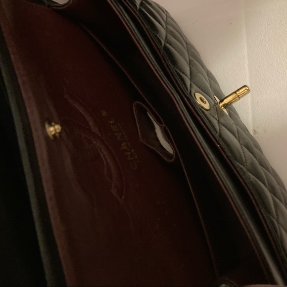 Vintage CHANEL Lambskin Double Flap Bag medium 2005 (9 Series) - Picture 10 of 16